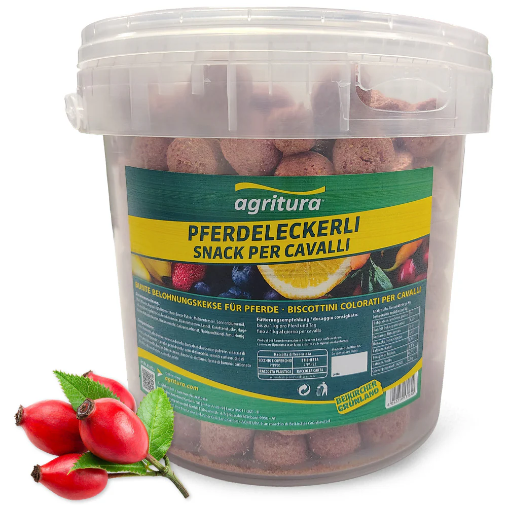 Agritura Biscotti per Cavalli Rosa Canina - Snack Naturali Croccanti 3,3L