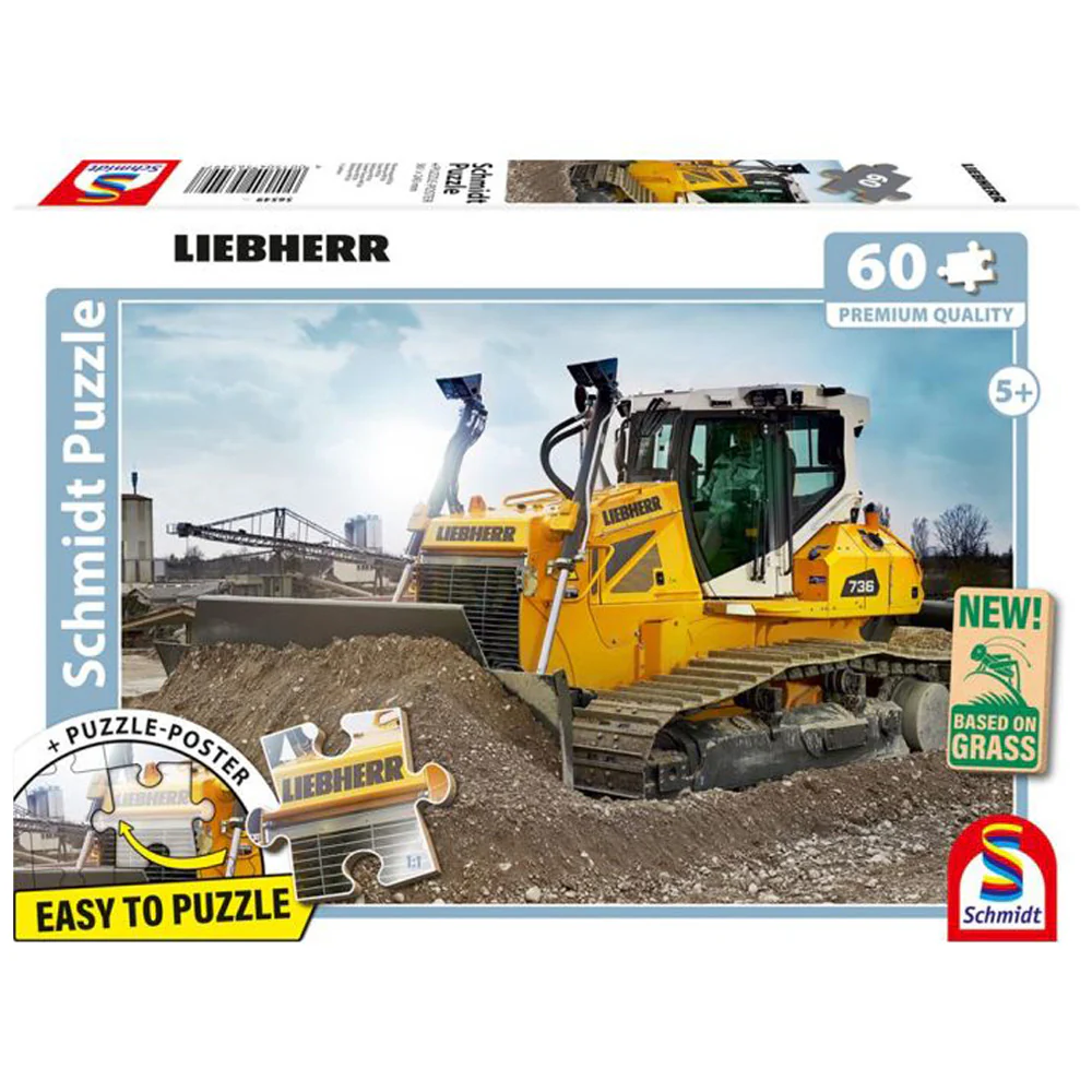 Agritura puzzle per bambini LIEBHERR PR736 bulldozer 60 Pezzi & L580 caricatore 200 pezzi - Image 2
