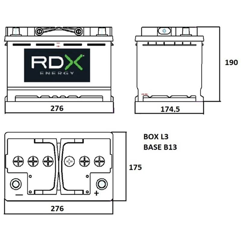 Batteria RDX 12V 78Ah, corrente di avviamento a freddo 720A - Image 2