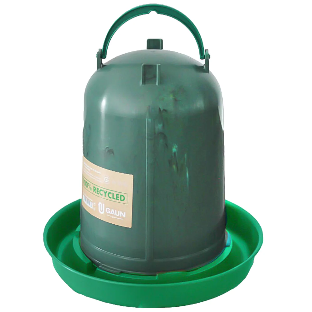 Bevitore Ecologico per Pollame Riciclato 10 L - Dispenser d'Acqua Sostenibile per Quaglie e Galline