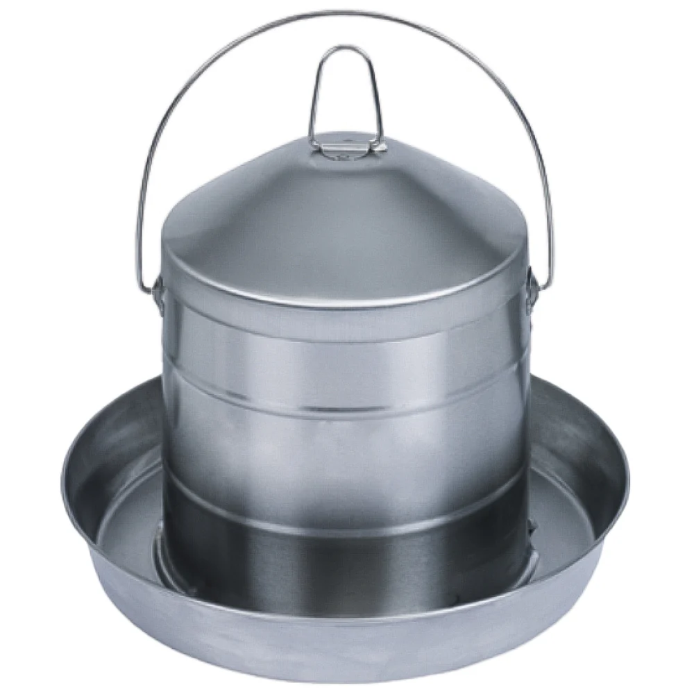 Bevitore in Acciaio Inox 8L – Resistente alla Ruggine, Facile da Appendere per Uccelli