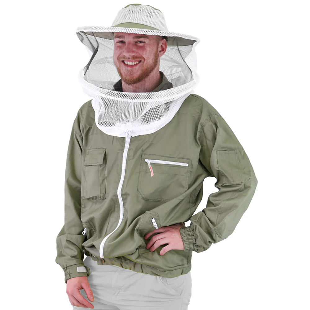Bieno®Protect Camicia Protettiva KHAKI con Cappuccio e Tasche