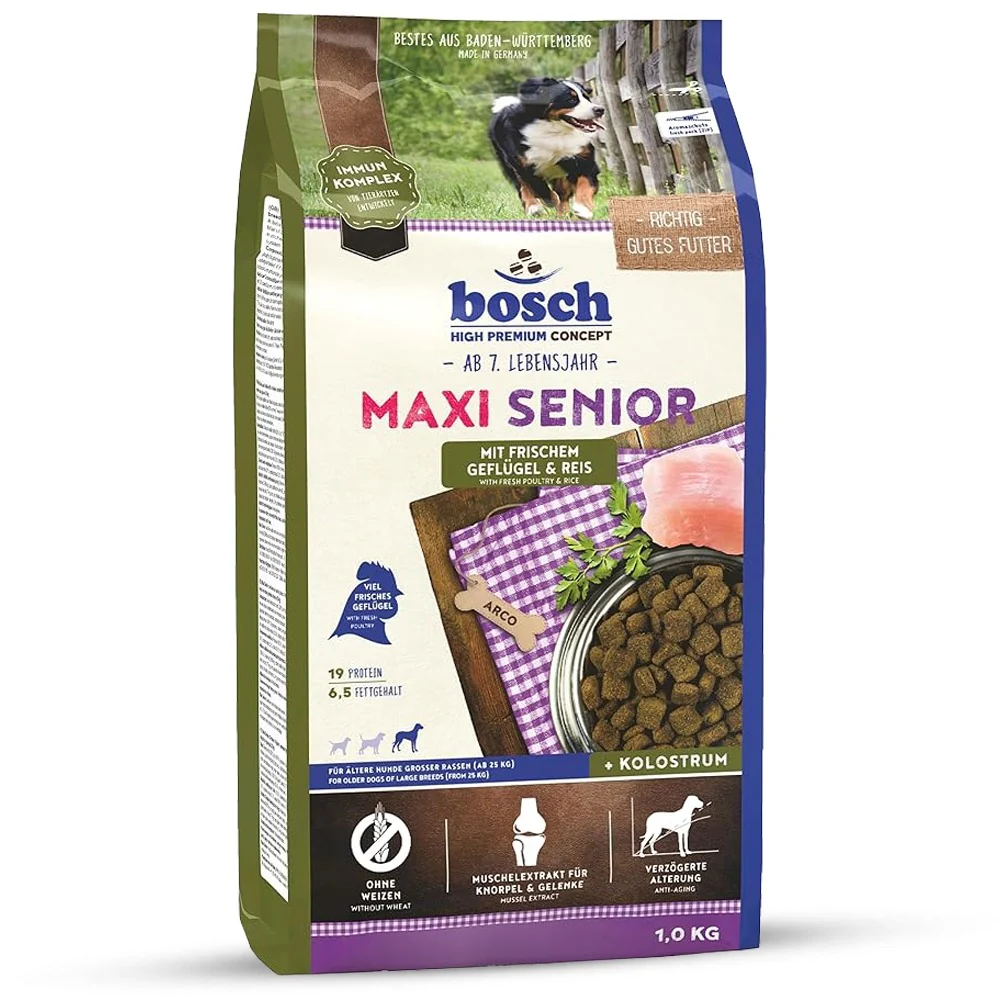 Bosch HPC Maxi Senior Pollo e Riso Cibo per Cani