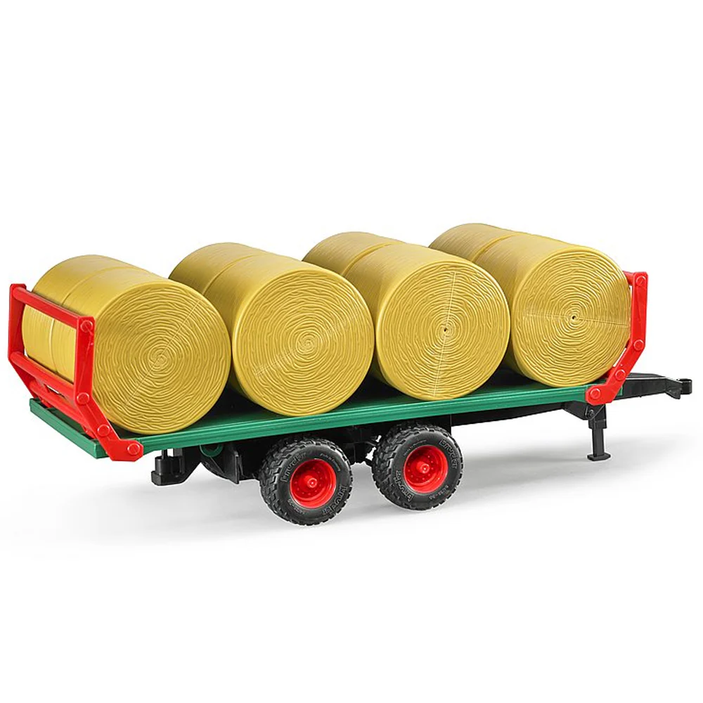 Bruder Rimorchio Trasporto Rotoballe con 8 Balles Giocattolo