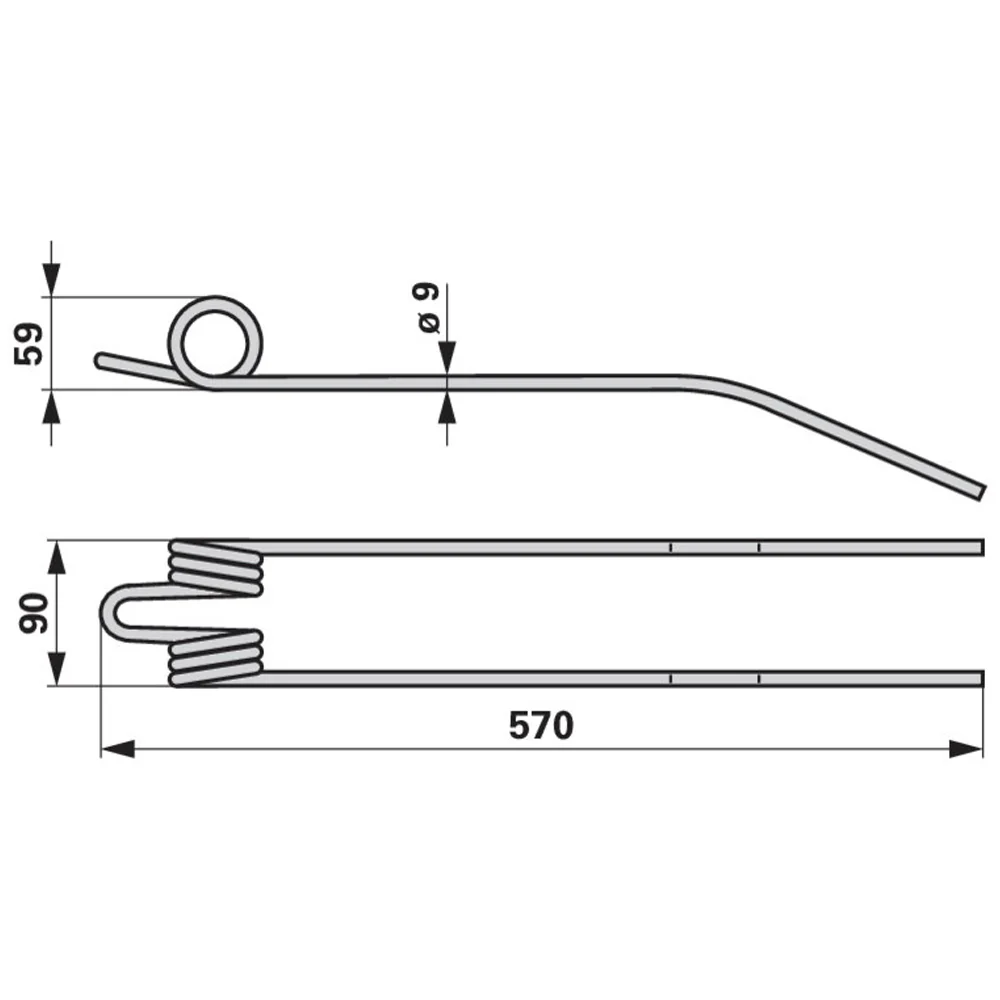 Dente per voltafieno grigio scuro compatibile con Deutz-Fahr 06231509 - Image 2