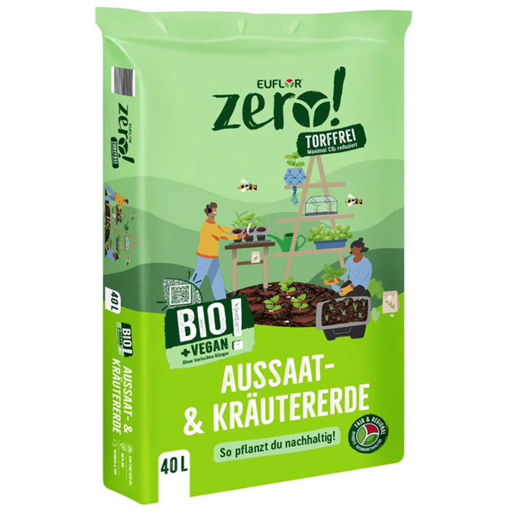 Euflor Zero! Terriccio Biologico per Semi & Erbe Senza Torba & Vegano 40L