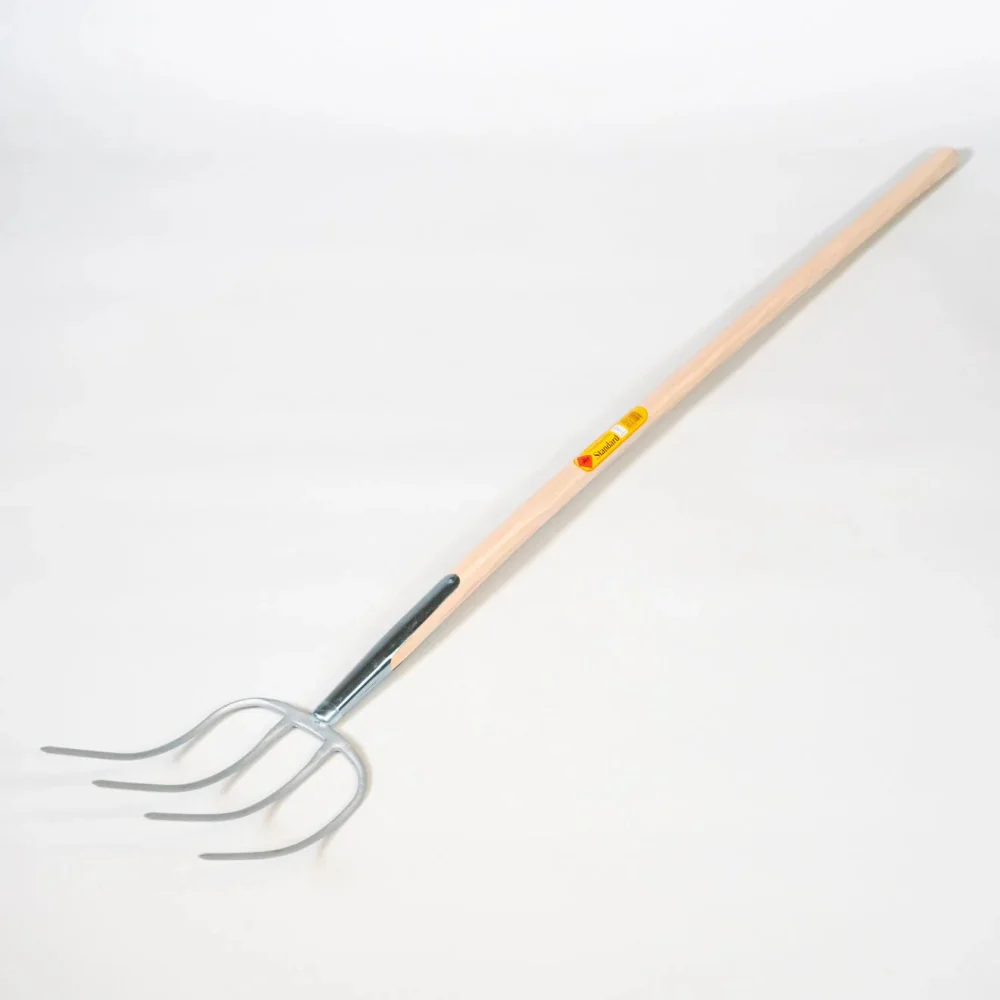 Forca da Letame 4 Denti con Manico in Fibra di Vetro – Forgiata a Mano, 135 cm