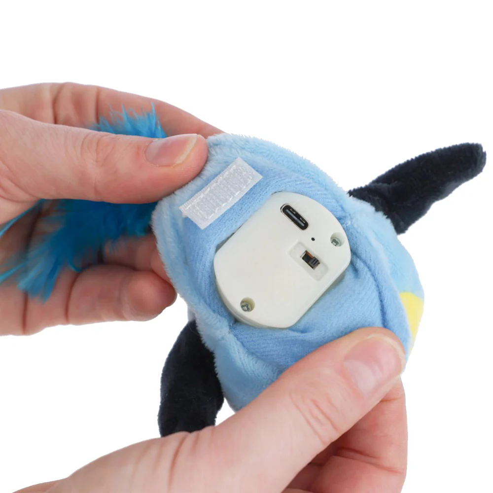 Giocattolo per Gatti Jumping Bird Interattivo con Suono Ali in Movimento e Ricarica USB - Image 3