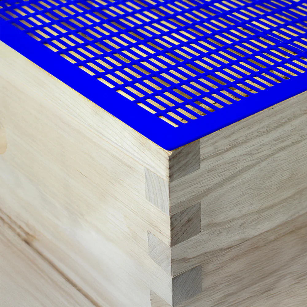 Griglia per Fuchi in Plastica Blu – Accessorio per Arnia 500x500mm