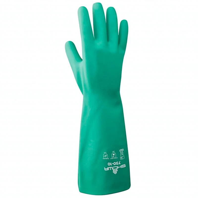 Guanti SHOWA 730 in Nitrile Antichimici con Presa Sicura e Comfort