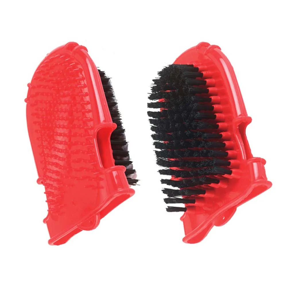 Guanto Pulizia e Massaggio Rosso per Cavallo - Image 3