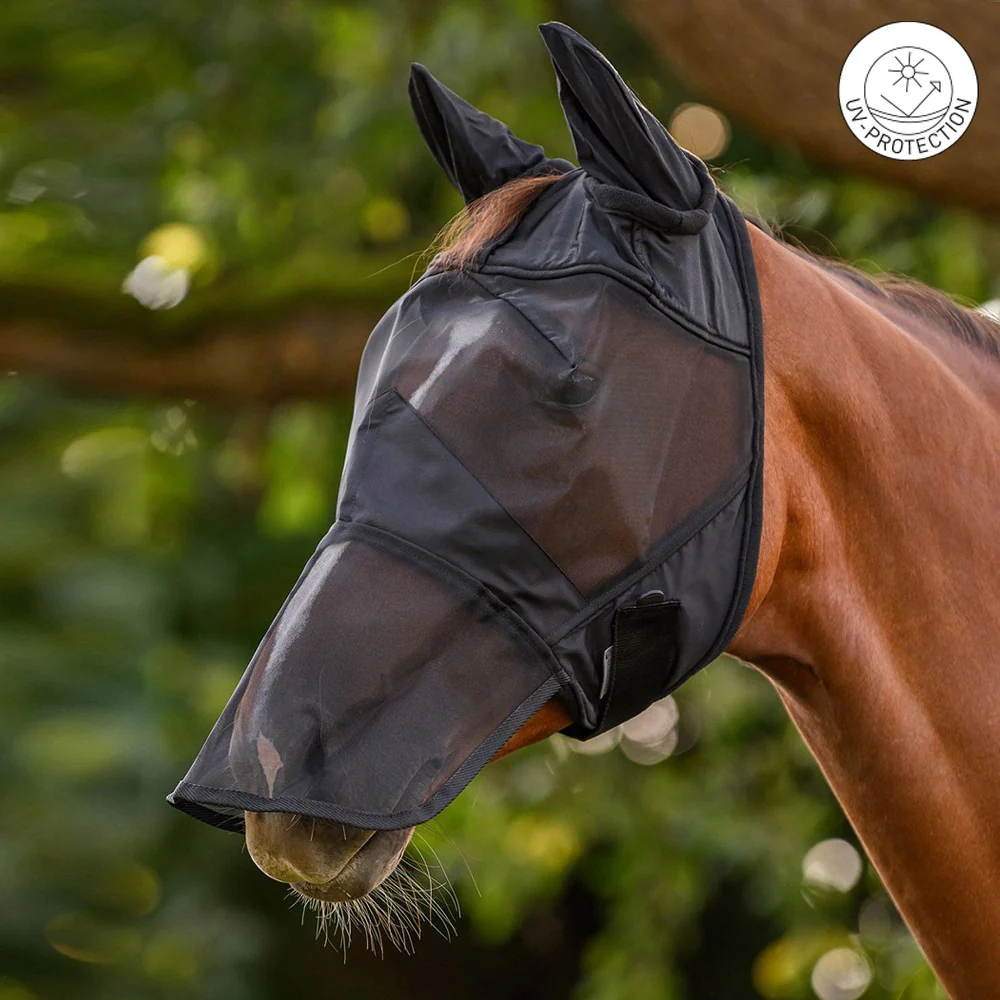 Maschera antimosche PREMIUM con protezione per le orecchie e per il naso