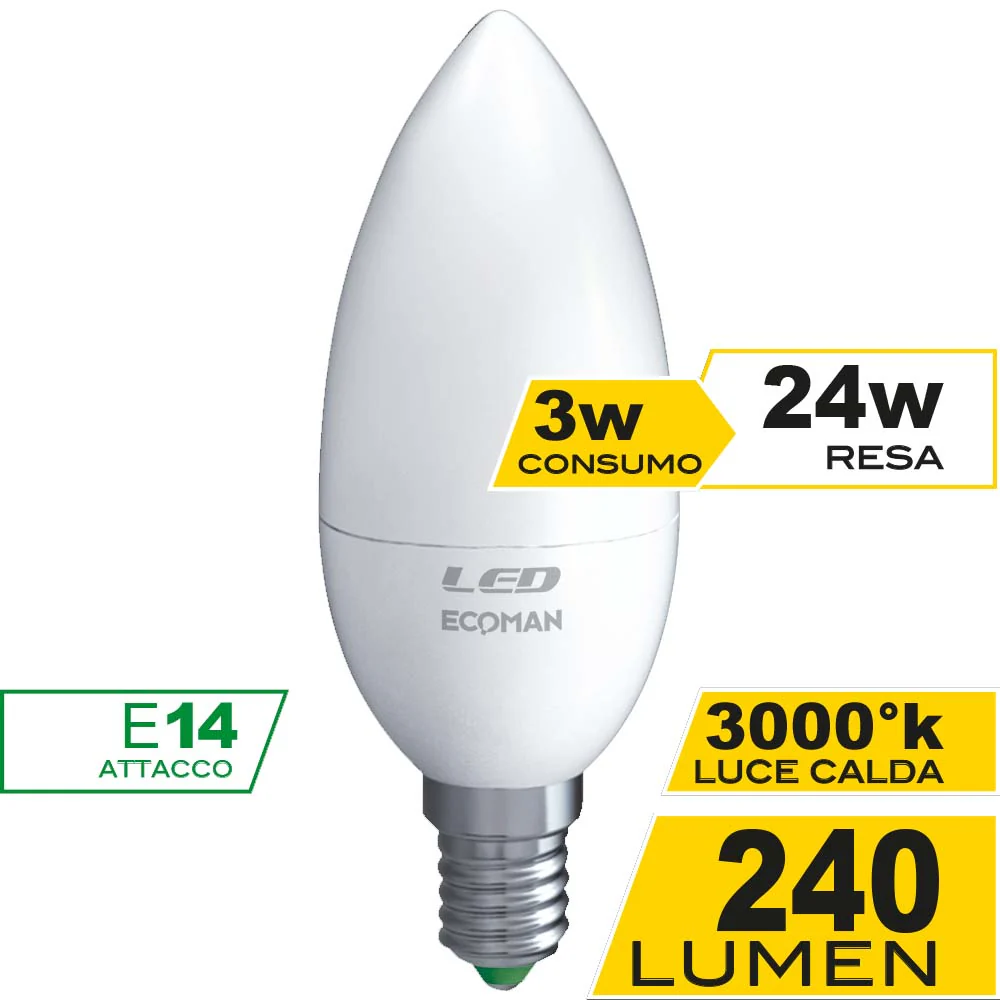 Mini Candela LED 3W E14 Luce Fredda - Image 2