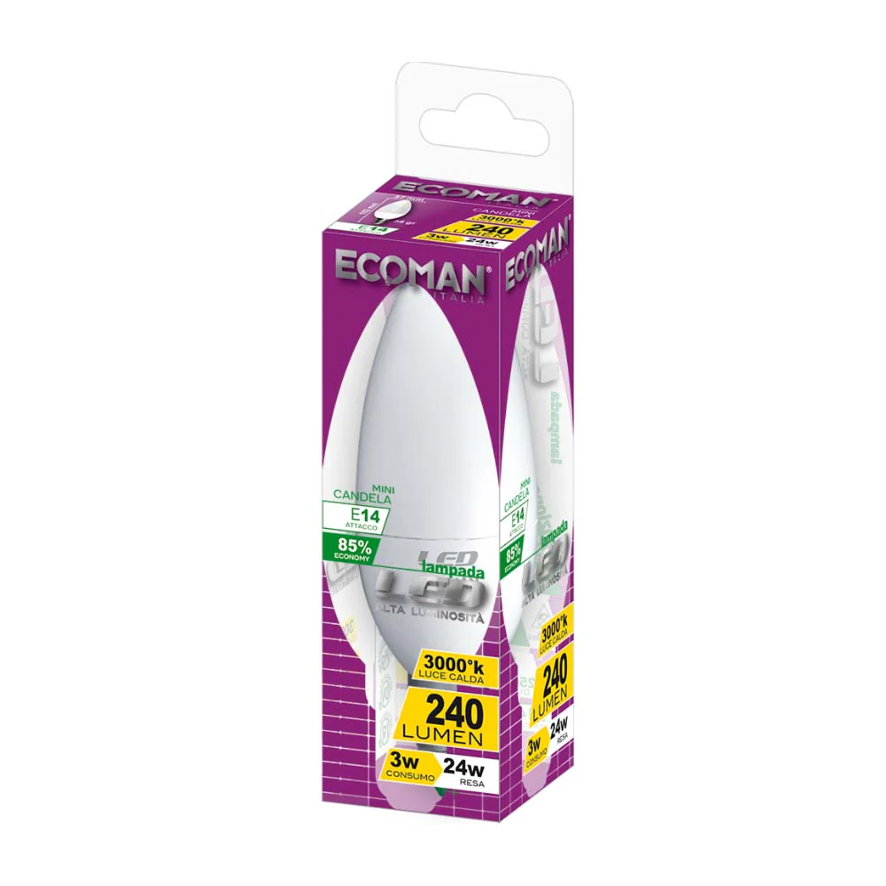 Mini Candela LED 3W E14 Luce Fredda - Image 3