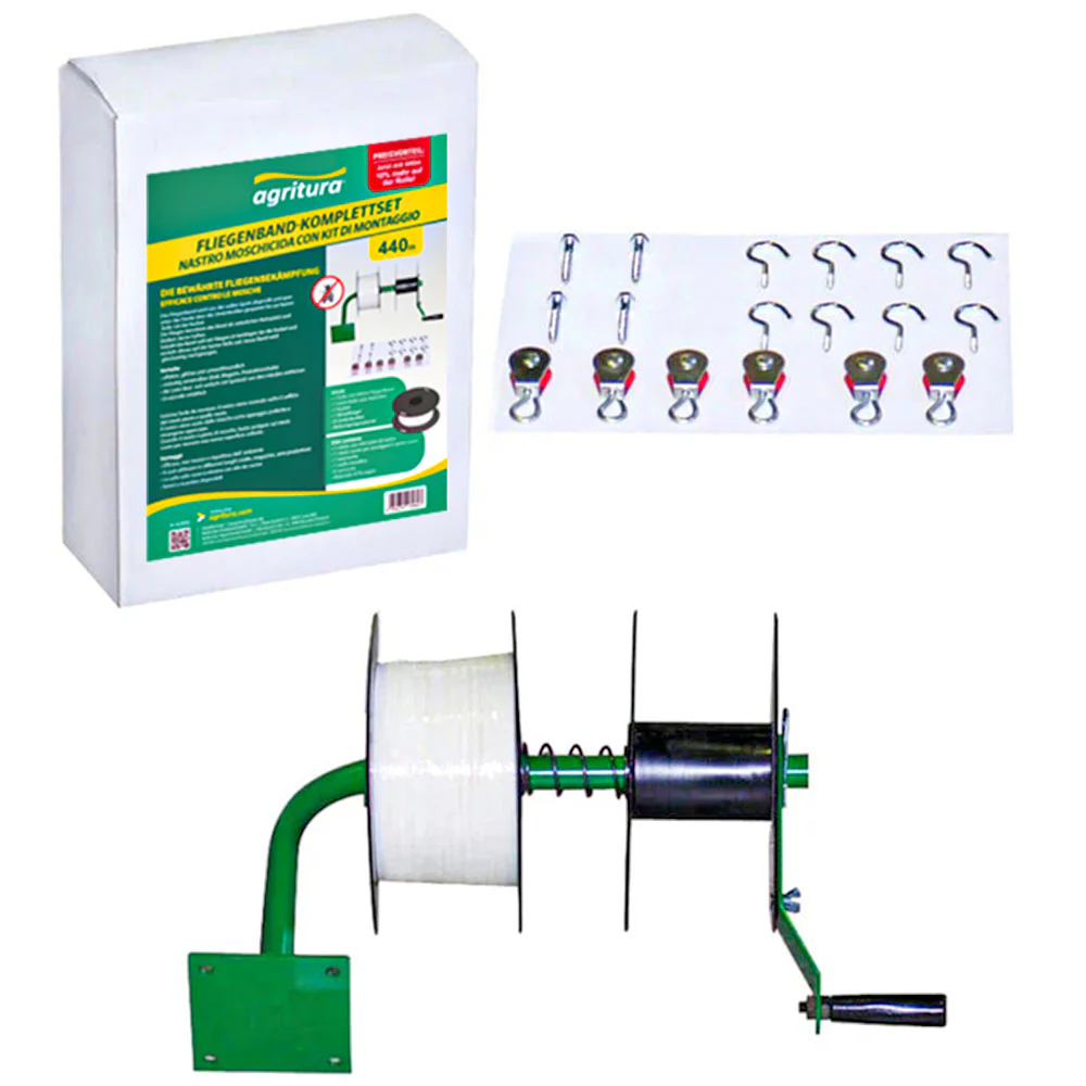 Nastro moschicida con kit di montaggio | rotolo e supporto | set completo | 440m - Image 2