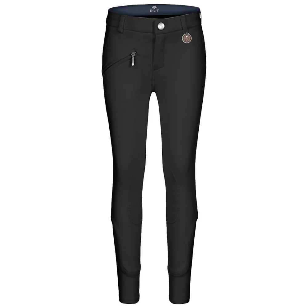 Pantaloni Equitazione Bambini Function Sport Comfort Elastici - Nero