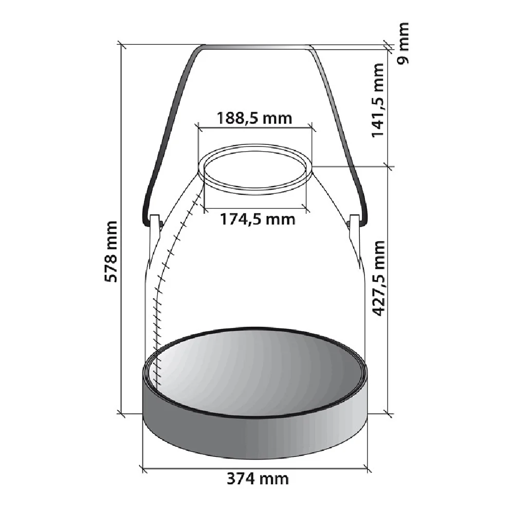 Secchio per Latte in Plastica con Manico Inox e Scala Graduata - 30lt - Image 2
