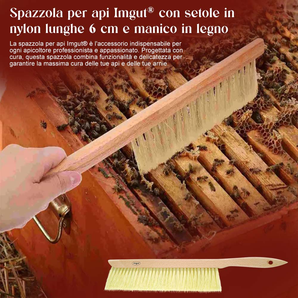 Spazzola per api Imgut® con setole in nylon lunghe 6 cm e manico in legno - Image 7