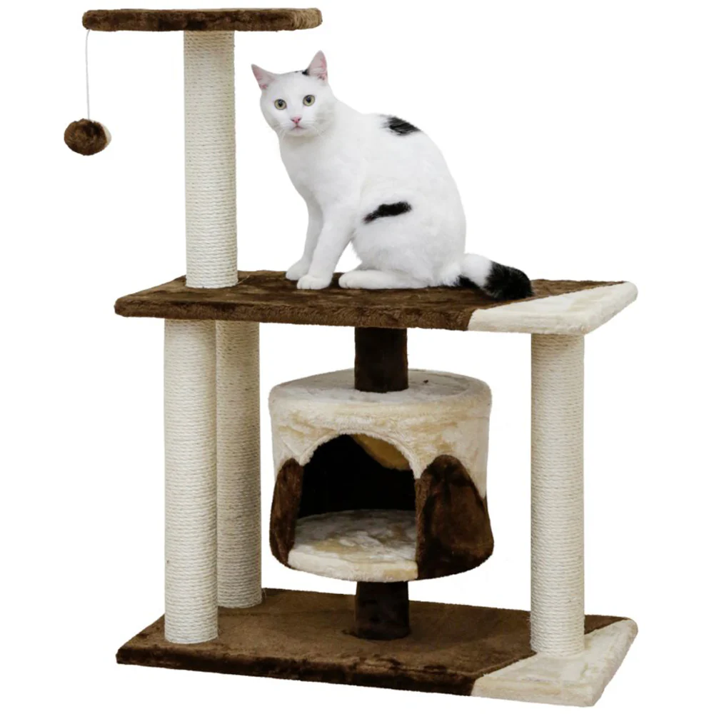 Tiragraffi Jade Pro per Gatti con Cuccia e Giochi 70x35cm